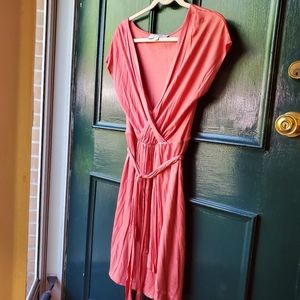 Loft Coral Jersey Dress Medium